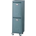 ゴミ箱ダストボックス幅28cm2段型グリーンキャスター付き移動便利スチール...