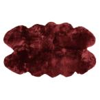 ムートンラグ 約90×160cm 4匹サイズ ワイン