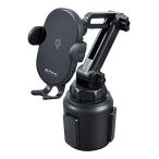 セイワ(SEIWA) 車内用品 スマホホルダー Qi ワイヤレス充電器搭載 ブラック D600 ドリンクホルダー差込取付 USB Power D