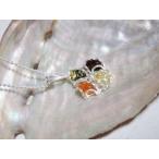 天然アンバーを豪華4色使用したフラワーモチーフのシルバーネックレス