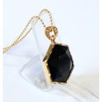 希少黒隕石テクタイトの六芒星ゴールドネックレス