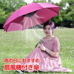 扇風機つき傘 ネット付き 雨傘 熱中症対策 ファン 8本骨 アンブレラ 夏 梅雨 ny295