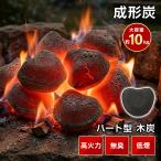 オガ炭 10kg 炭 成形炭 バーベキュー 木炭 ハート型 大容量 長時間 長持ち 暖房 高火力 安定 無臭 低煙 爆ぜない キャンプ アウトドア レジャー 屋外 料理 防災