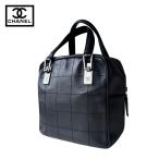 CHANEL シャネル ハンドバッグ チョコバー レザー ブラック ココマーク ミニボストンバッグ 黒 シルバー金具