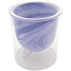 3world 植木鉢 陶器 + ガラスカバー 自動給水 プランター ラグジュアリー デザイン フラワー ポット SW1776マーブル(ブルー