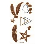  тату-наклейка перо звезда треугольник Heart flash ta палец на ноге сияющий ta палец на ноге металлик золотой серебряный one отметка 206