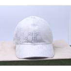 グッチ　GGキャンバス　アイボリー／シルバー　キャップ　