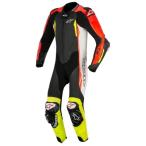 ☆【Alpinestars】 GP Tech V2 1 Piece Leather Motorcycle Suit - Tech Air Bag Compatible　Black / White / Red Fluo / Yellow Fluo | UK 42 / Eur 52