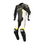 ☆【Alpinestars】Alpinestars Missile 1 Piece Leather Motorcycle Suit - Tech Air Bag Compatible　Black / White / Yellow Fluro | UK 42 / Eur 52