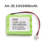 新品 MQS 3.6V 2400mAh Ni-MH AA-3S ニッケル水素充電池パック 白色プラグ付き【不良保証】