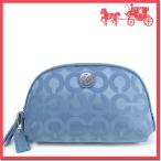 COACH コーチ 化粧ポーチ ジュリア オプアート ツウィル コスメティック ケース E F49341 SV/BL(ブルー)