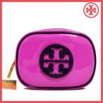 TORY BURCH トリーバーチ コスメポーチ パテント スモール ハイビスカスピンクxネイビー 48119130 660