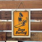 サインボード ドア掛け 木製 SURF B アンティーク調 サーフィン メッセージ看板 マリン 南国