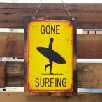 サインボード ドア掛け 木製 SURF アンティーク調 C サーフィン 飾り