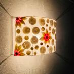 壁掛けランプ シェード レジン ウォールランプ 花柄 水玉 壁掛けライト バリ島製 アジアン 間接 照明 フロアライト