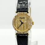 PIAGET ピアジェ ポロ YG YG×革 ダイヤ文字盤 16.6g 420076 ゴールド QZ レディース 腕時計 稼働品 箱 保証書