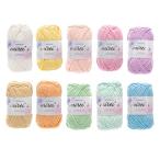 mi Rays хлопок ya-n. futoshi шерсть 10 -цветный набор 1 шар примерно 40g128m иглы для вязания крючком плетеный вязание pastel