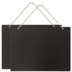 akindou Mini доска черный панель 2 шт. комплект двусторонний использование возможно 23cm×17cm лен шнурок приложен . подвешивание ниже возможность табличка индикаторное табло меню bo-