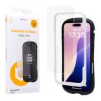 iFace iPhone 16 Plus/15 Plus/14 Pro Max ガラスフィルム ガイド枠付き クリアiphone16plus 用