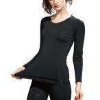 ショッピング冷感 インナー おたふく手袋 夏用インナー 長袖 丸首 全面消臭 接触冷感 コンプレッション 吸汗速乾 UVカット レディース JW-653 ブラック L