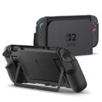 Spigen Switch2対応ケース グリップ感 ドック対応 保護カバー スイッチ2ケース デュアル・グリップ ACS09310（ブラック）