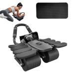 ショッピング腹筋ローラー PakOne 腹筋ローラー アブローラー 四輪八肘支持アブホイール アブホイール エクササイズホイール 静音 筋肉ローラー オートリターン 安定