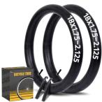 2本18インチ自転車用インナーチューブ 米式バルブ32mm 対応 18 x 1.75/1.9/1.95/2.0/2.1/2.125 子供マウンテ