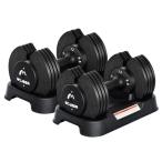 ショッピングダンベル MOJEER ダンベル 可変式 12kg 2個セット アジャスタブルダンベル 2~12kg 5段階調節 1秒で重量調整 コンパクト クイックダン