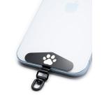 ショッピングストラップホルダー ZUKOU 可愛い 足跡 スマホ ストラップ ホルダー 丈夫 ステンレス ストラップホルダー 切れない スマホストラップ 猫 肉球 犬 回転 黒