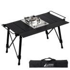 ショッピングPackage LYIYI IGTテーブル アウトドア 折りたたみ キャンプ テーブル高さ無段階調節 頑丈アルミ合金 6枚パネル バーベキュー 収納ケース付