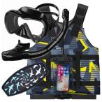 WATER GAMES シュノーケル・マスク・ライフベスト3点セット 防水スマホケース マスクストラップカバー付き Fセット