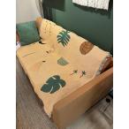 ショッピングひざ掛け Peel Forest 面白い 柄 おしゃれ ブランケット シンプソンズ ラグ 北欧ひざ掛けイェロー 130X160cm