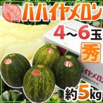 メロン 長崎産 ”パパイヤメロン” 秀品 大玉 4〜6玉 約5kg【予約 4月下旬以降】 送料無料