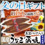 父の日ギフト ”うなぎ蒲焼” 黄色バラ造花付き 約180g前後×2pc 真空パック入り 国産【予約 6月8〜15日お届け予定】 送料無料