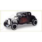 モーターmax 77172blk 1932 フォード Hot Rod Matt ブラック with Flames Limited Edition Platum Collection 1-18 Diecast モデル