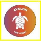 送料無料 R and R Imports Avalon New Jersey 4 Inch Round Decal ステッカー?Turtle Design 並行輸入品