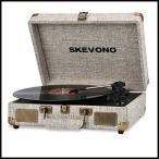 Vyl Record Player, SKEVONO 3 スピード ポータブル Suitケース Turntable, ブルーtooth Vtage Record Player with 2 Built- Speakers