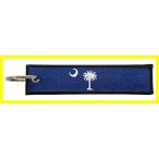 送料無料 Luso Aviation South Carolina Flag Key Chain, 100% Embroidered 並行輸入品