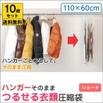 衣類つるして圧縮袋・ショートサイズ 10枚組 アール 送料無料 110×60cm