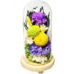 スープ ガラスドームアレンジメント プリザーブドフラワー 日々華 パープル C36360 お供え 仏壇用