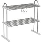 田窪工業所  伸縮置き棚2段 幅52〜91cm フック付 PP2-90LS