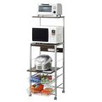 エムケー精工(MK精工) オープンラック レンジ台 「フローリエ」 スリムタイプ ブラウン ORE-102T