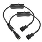 Kiligen 2PCS DC источник питания штекер из 3 булавка а также 4 булавка PC вентилятор источник питания адаптер кабель, переключатель имеется,DC5521 из 3pi
