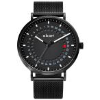 a.b.art наручные часы мужской Швейцария детали Movement сапфир стекло черный циферблат нержавеющая сталь сетка ремень тонкий водонепроницаемый аналог 41mm