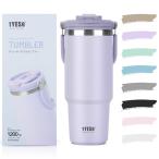 TYESO высокий стакан соломинка имеется 1200ml фляжка термос теплоизоляция большая вместимость нержавеющая сталь бутылка крышка имеется ... нет вода бутылка перевозка ручка есть 