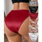 5枚セット ソフトストレッチ レディースファッション下着 サテン調 レディースランジェリー＆下着
