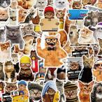 猫 面白 ステッカー10枚セット ノートパソコンや水筒に スマホ ランダム発送