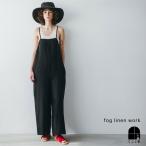 fog linen work フォグリネンワーク マリ サロペット ブラック オーバーオール ワイドパンツ ゆったり 黒 大人 2025 夏