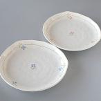 中皿 2枚セット 赤い花青い花 czs10