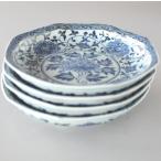 中皿 4枚 聖窯 八角皿 牡丹 sam127-4